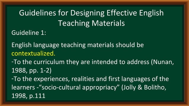 Guidelines for Designing Effective Language Teaching Materials | PPT ...