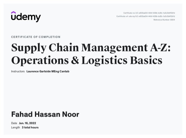 Supply Chain Management A-Z: Operations & Logistics Basics | Fahad Hassan Noor