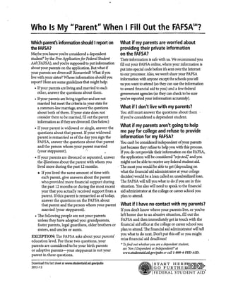 Supplemental Materials from Senior Financial Aid Night 2013