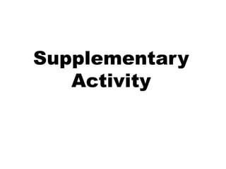Supplementary
Activity
 
