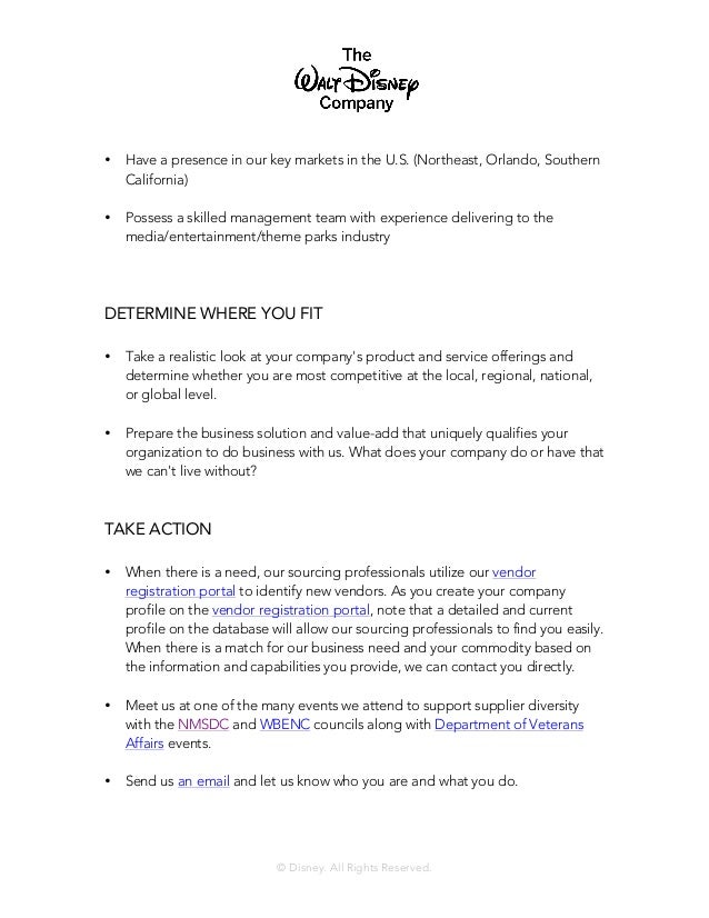 Supplier Diversity The Walt Disney Company