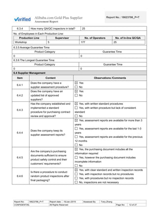 Supplier assessment report shijiazhuang xinfuda medical packaging co., ltd.