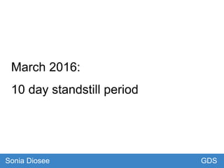 March 2016:
10 day standstill period
GDSSonia Diosee
 