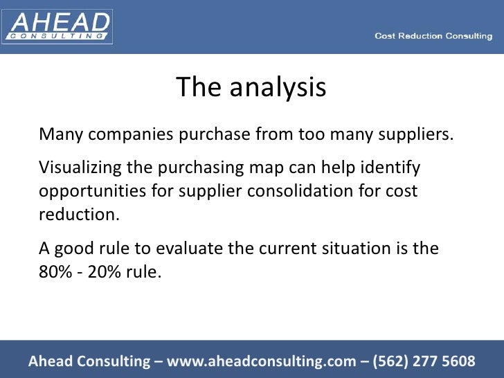 Supplier consolidation