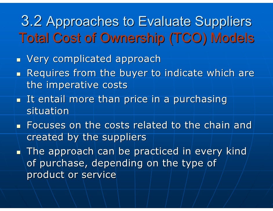 Supplier evaluation criteria