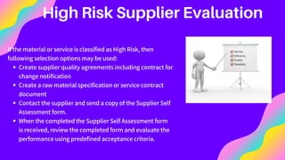 Risk Based Supplier quality management | PDF