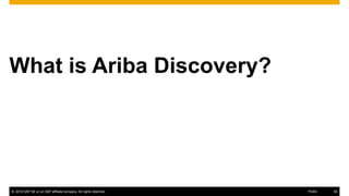 © 2016 SAP SE or an SAP affiliate company. All rights reserved. 36Public
What is Ariba Discovery?
 