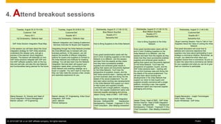 © 2016 SAP SE or an SAP affiliate company. All rights reserved. 59Public
4. Attend breakout sessions
Wednesday, August 31 ...