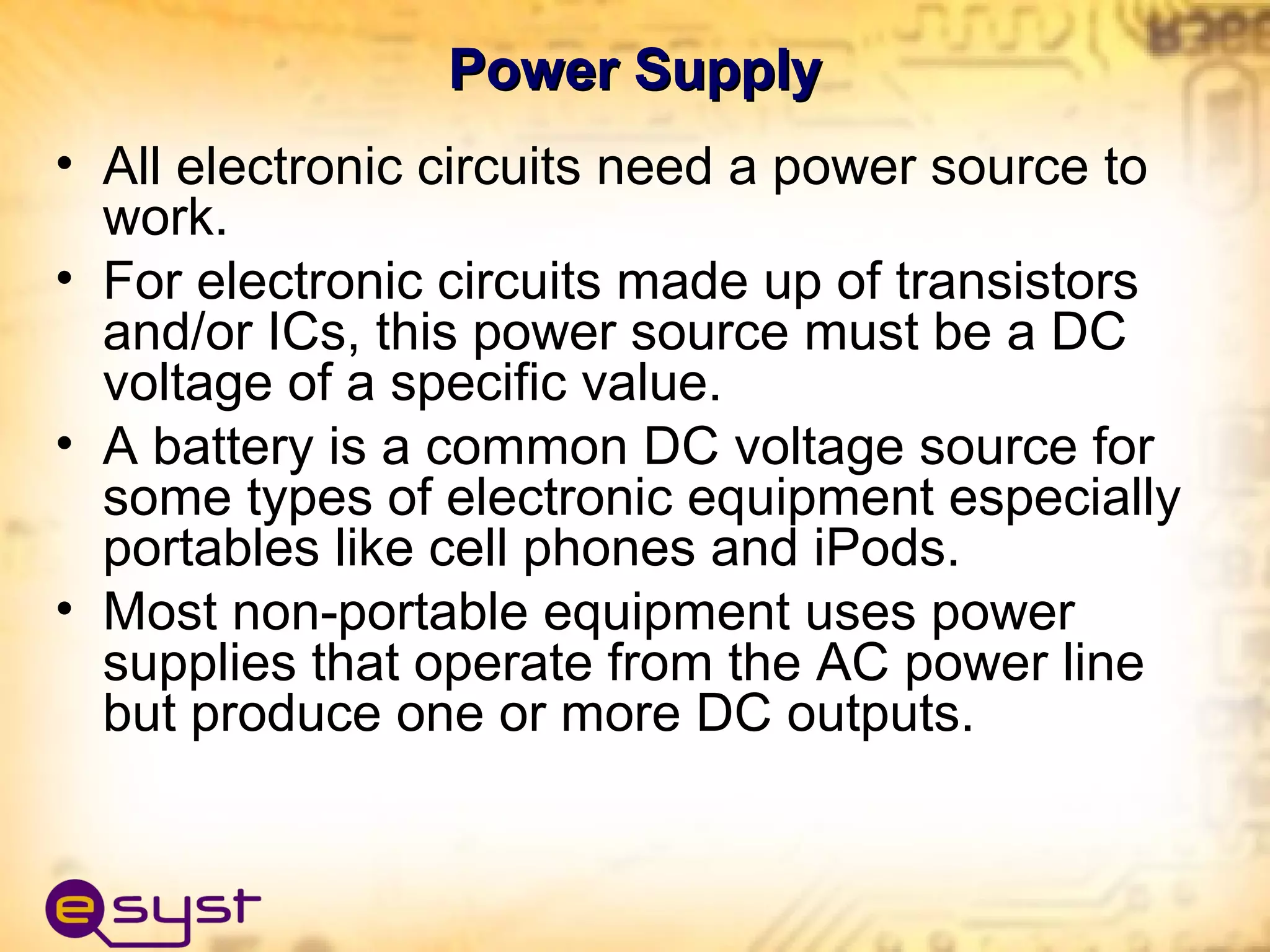 Power supply 230v AC to 12v DC | PPT