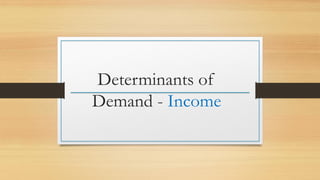 Determinants of
Demand - Income
 