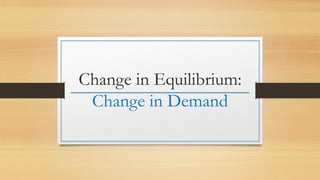 Change in Equilibrium:
Change in Demand
 