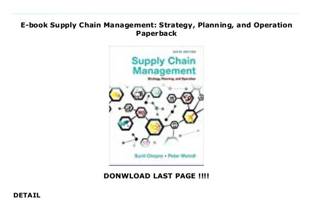 supply chain management book by sunil chopra pdf download
