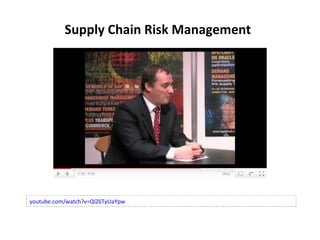 Supply Chain Risk Management youtube.com/watch?v=QlZ6TyUaYpw 