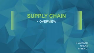 SUPPLY CHAIN
- OVERVIEW
S VASANTH
18UD60
III BBA ‘C’
 