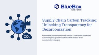 Supply Chain Carbon Tracking Unlocking Transparency for Decarbonization ...