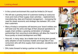 Supply chain & customer collaboration dhl exel sc (15 oct08) | PPTX