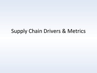 Supply Chain Drivers & Metrics

 
