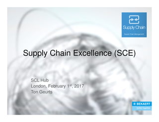 Supply Chain Excellence (SCE)
SCL Hub
London, February 1st, 2017
Ton Geurts
 
