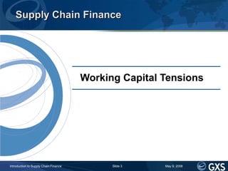 Supply Chain Finance




                                       Working Capital Tensions




                             ...