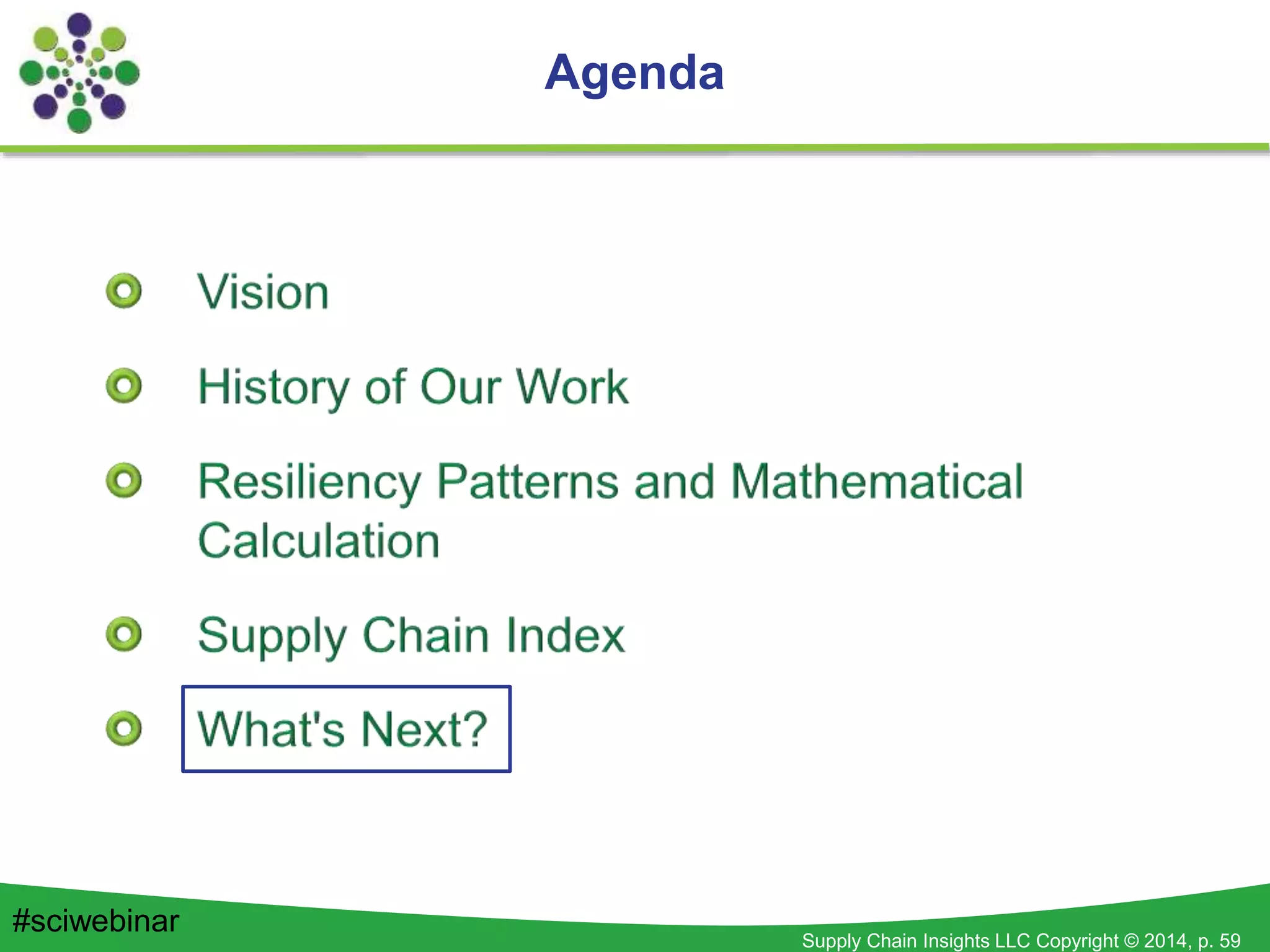 Supply Chain Insights LLC Copyright © 2014, p. 59
Agenda
#sciwebinar
 