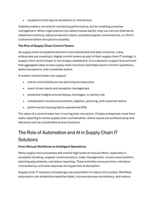 Supply Chain IT Solutions: Building Intelligent, Resilient, and ...