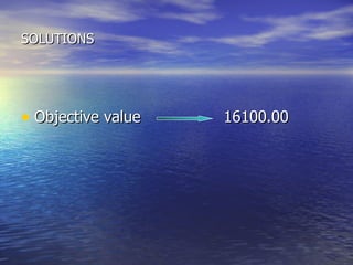 SOLUTIONS Objective value  16100.00 