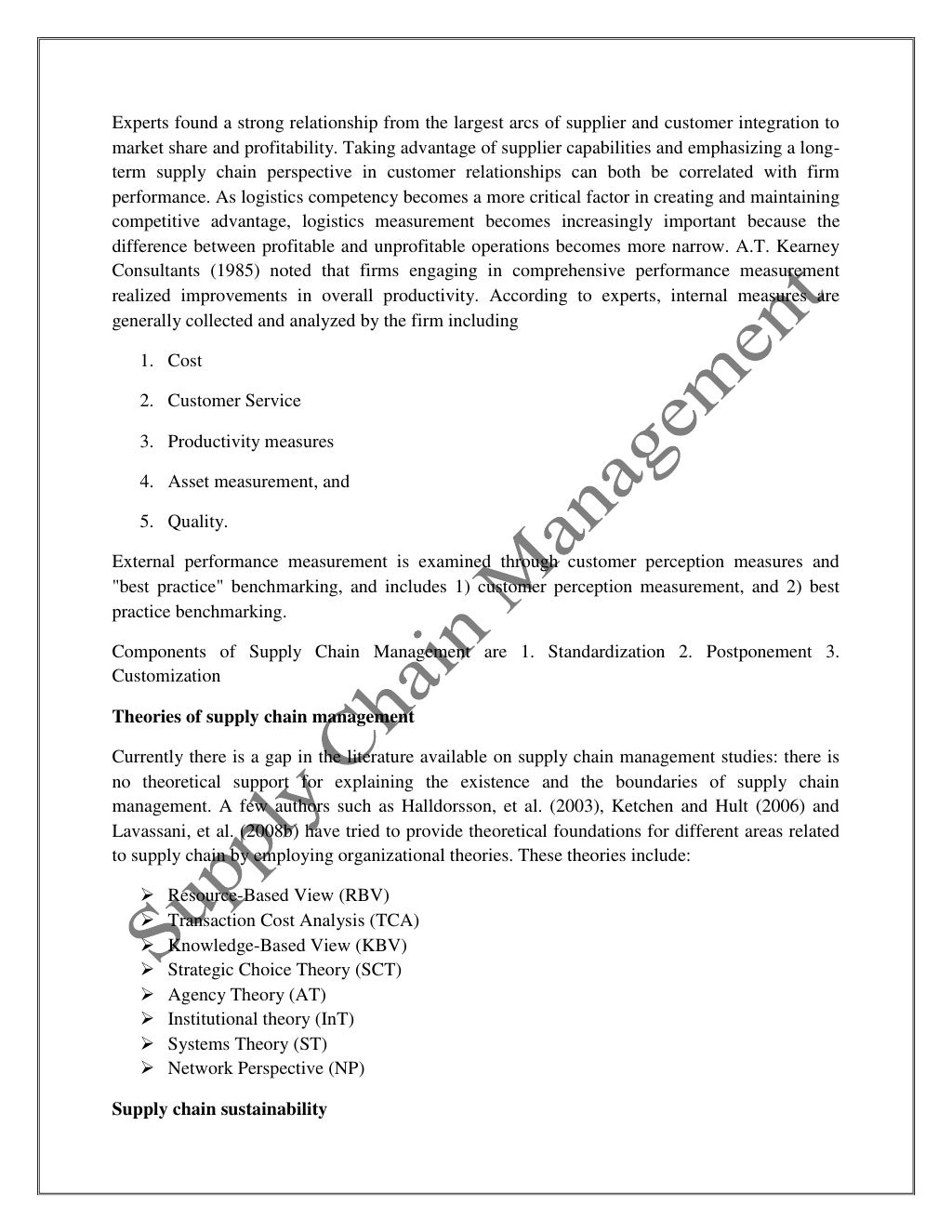 Supply Chain Management