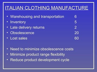 ITALIAN CLOTHING MANUFACTURE ,[object Object],[object Object],[object Object],[object Object],[object Object],[object Object],[object Object],[object Object]