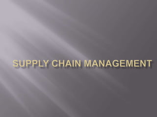 Supply chain management 
