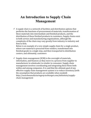An Introduction to Supply Chain Management<br />,[object Object]