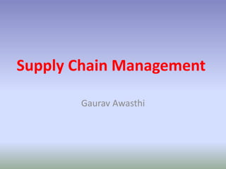 Supply Chain Management
Gaurav Awasthi
 