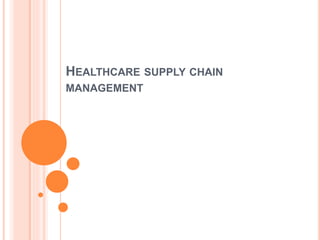 HEALTHCARE SUPPLY CHAIN
MANAGEMENT
 