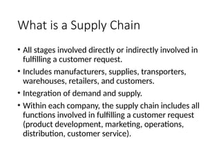 SUPPLY CHAIN MANAGEMENT Introduction and overview. | PPTX