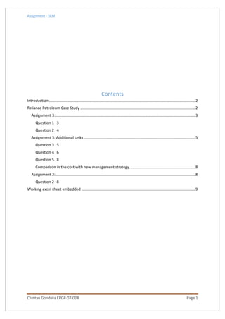 Supply chain management assignment | PDF