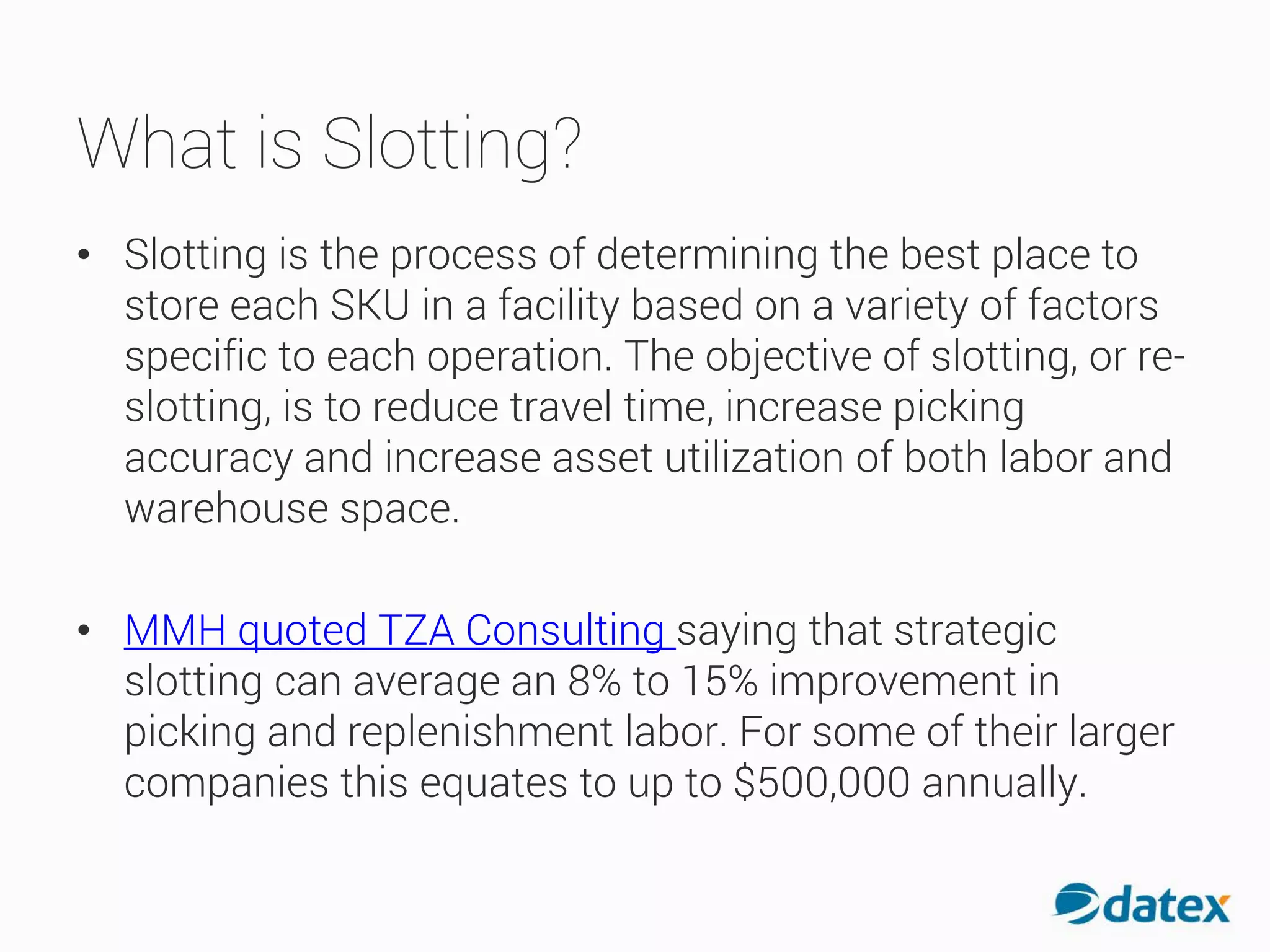 Slottting Supply Chain Management Basics: Labor Management Slotting | PDF