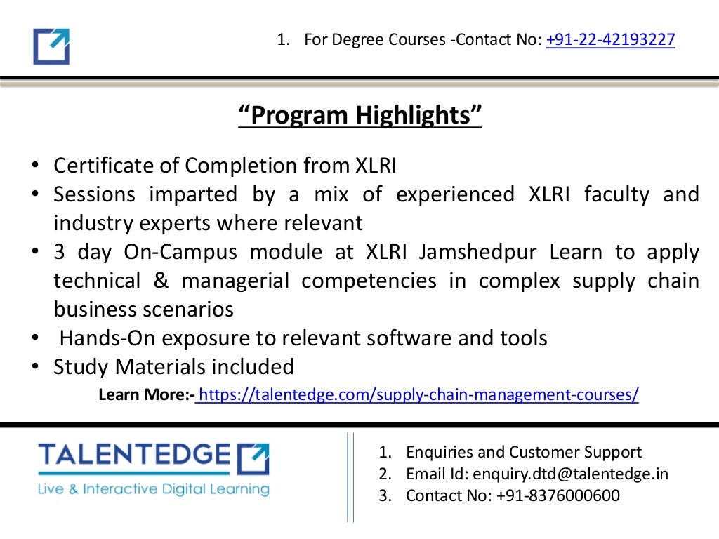 Supply chain management courses Online