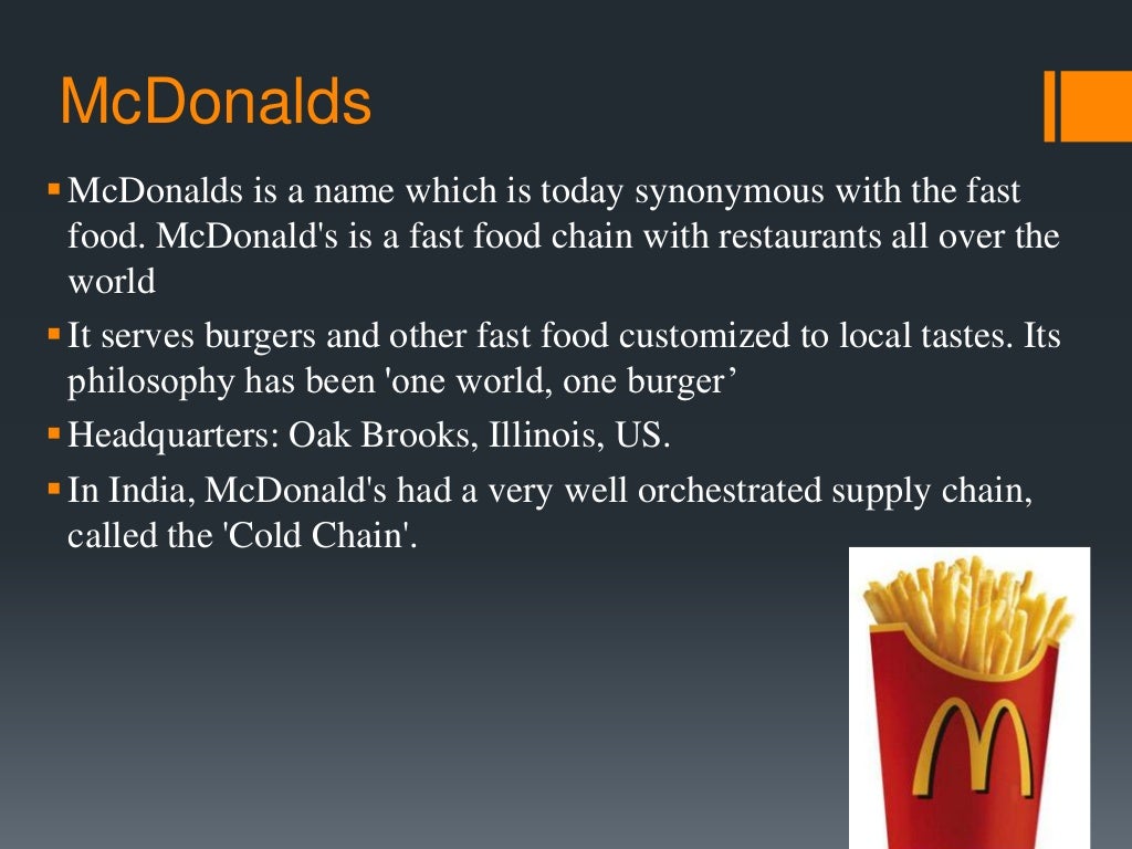 Supply chain management of mcdonalds