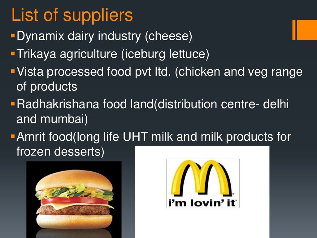 Supply chain management of mcdonalds