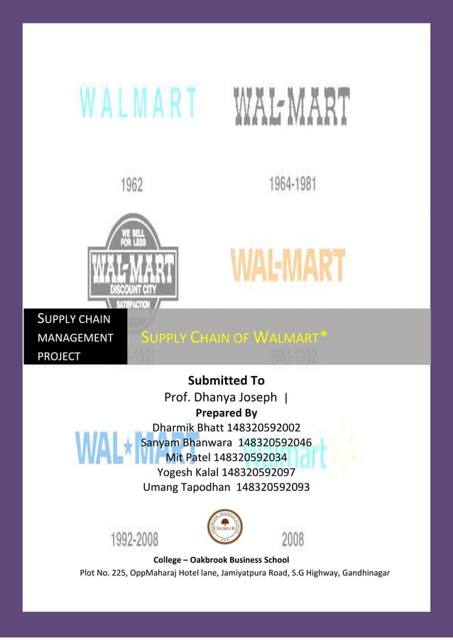 Supply chain management of walmart PDF