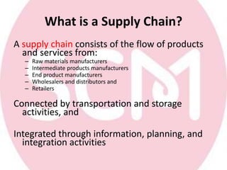 Supply chain management and its importance | PPTX