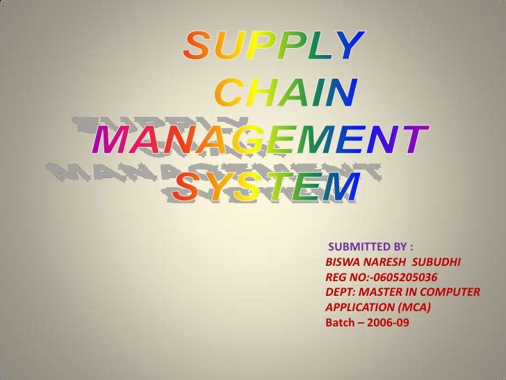 Supply Chain Management Flow Chart