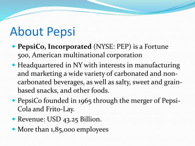 Supply chain managenment of Pepsi.co India | PPTX | Logistics | Business