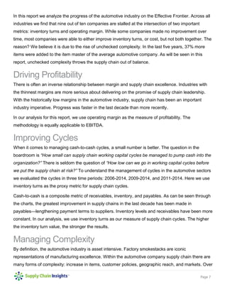 Supply Chain Metrics That Matter: A Focus on the Automotive Industry – 2015    Slide 7