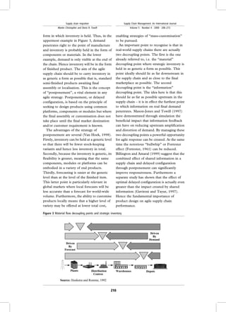 Supply chain migration from lean and functional to agile and customised ...