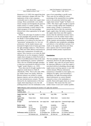 Supply chain migration from lean and functional to agile and customised ...