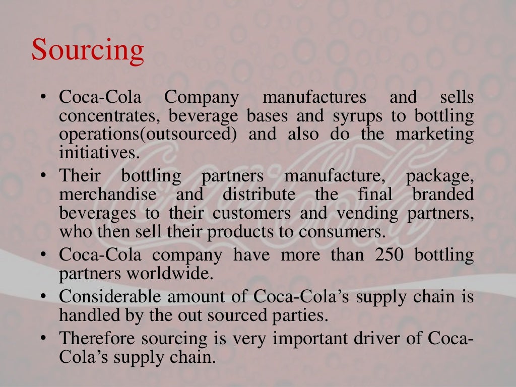 Supply chain of coca cola company