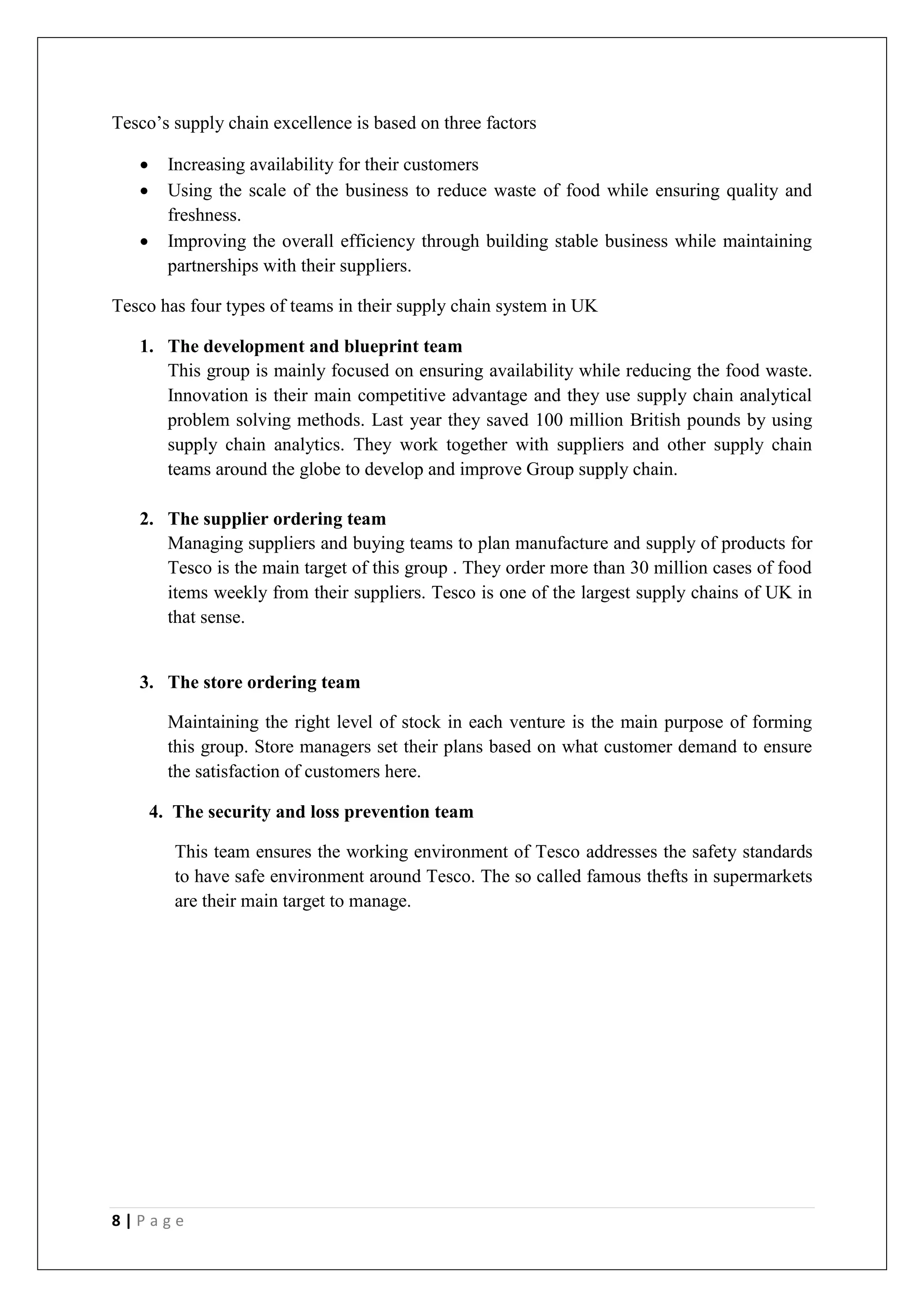 Supply chain of tesco | PDF