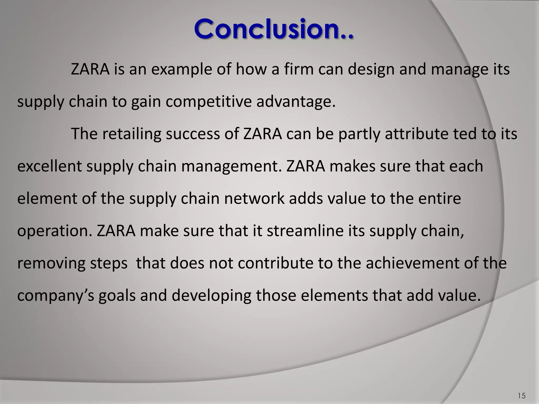 Zara Operations Supply chain of zara | PDF