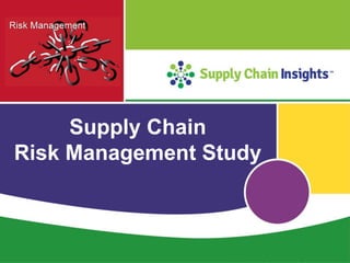Supply Chain Insights LLC Copyright © 2015, p. 1
Supply Chain
Risk Management Study
 