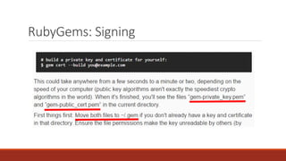 RubyGems: Signing
 